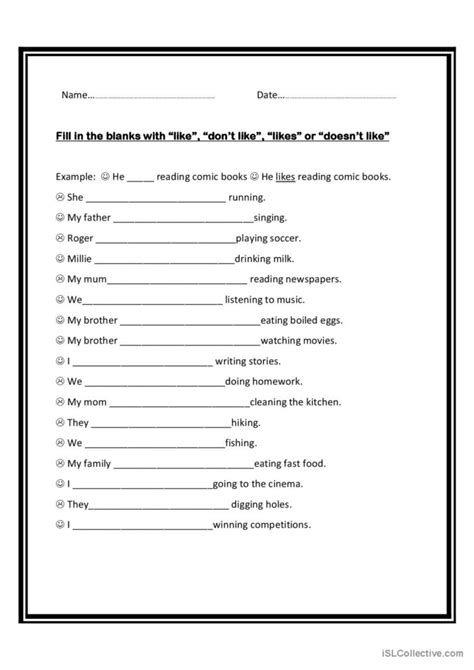 Worksheet of Like 的图像结果