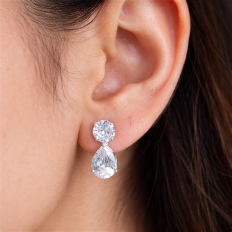 Radiant Diamond Earrings | 925 Sterling Silver Earrings | AJJ