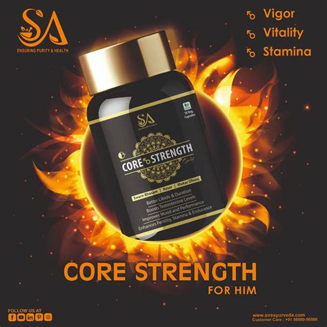 CORE STRENGTH Gold Capsules ( Free Men Massage Oil) 60 Capusles Set ...