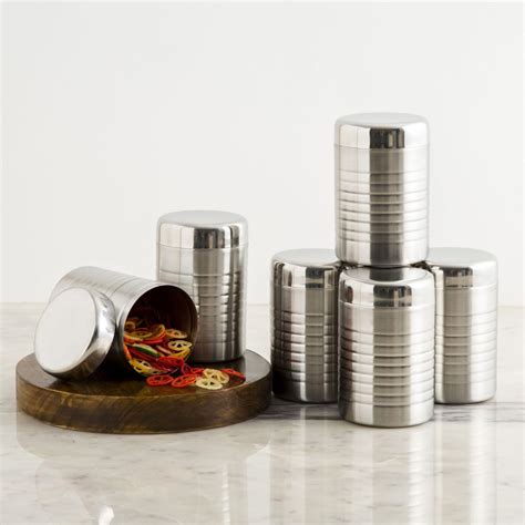 Buy Barbados Stainless 6-Piece Steel Canister Set - 1000ml from Home ...