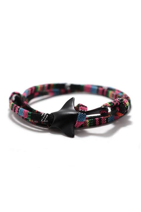 Pulseira de marinheiro arraia manta com cordão colorido Pulsera ...