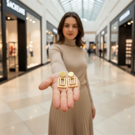 18K Gold Plated Geometric Earrings - Hypoallergenic Dangle Jewelry ...