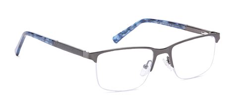 Buy Specsmakers Dura Unisex Half-Frame Rectangle Glasses - Gunmetal ...