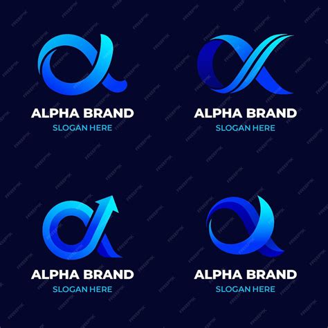 Pack de logos alpha dégradé | Vecteur Gratuite