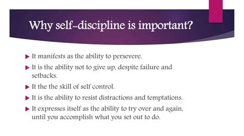 Self discipline - Key to Success | PPTX