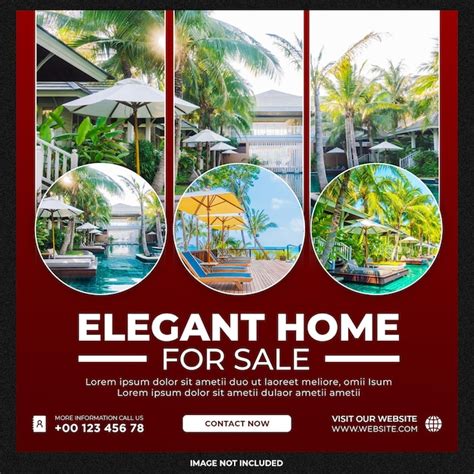 Real estate house instagram post or social media banner template | Free PSD