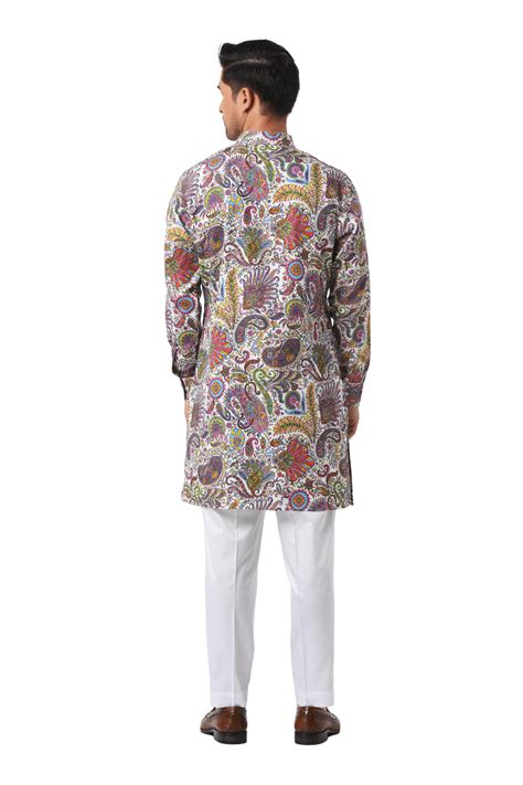 Shop Fun Paisley Printed Silk Kurta Pajama Set – Taroob.in