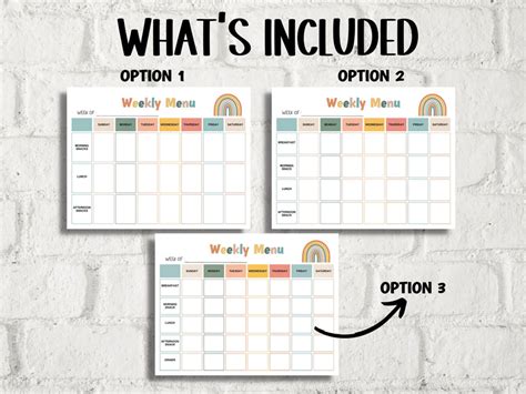 All-in-One editable Weekly Meal Planner for Home, Preschool and Daycare ...