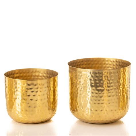 Luxe Gold Hammered Planters – HomeShastra
