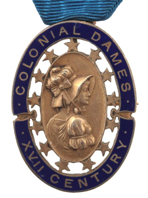 Sold Price: A GILT-SILVER COLONIAL DAMES XVII CENTURY BADGE - Invalid ...