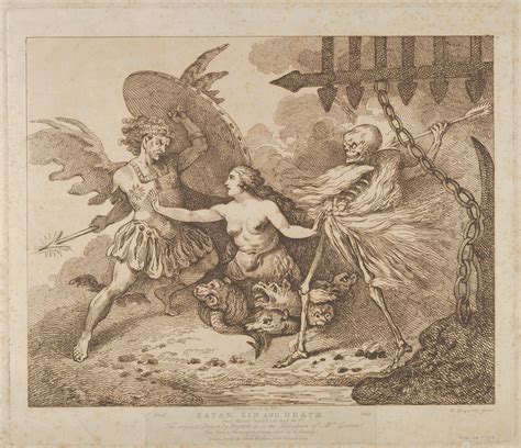 Thomas Rowlandson | Satan, Sin & Death (Paradise Lost, Book the 2nd ...
