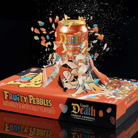 Liquid Death, Cereal Criminal, Fruitty Pebbles-Flavored Sparkling Water ...