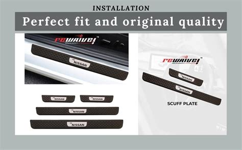 Rewaive ABS Plastic Car Door Foot Step Sill Plate with Reflector for ...