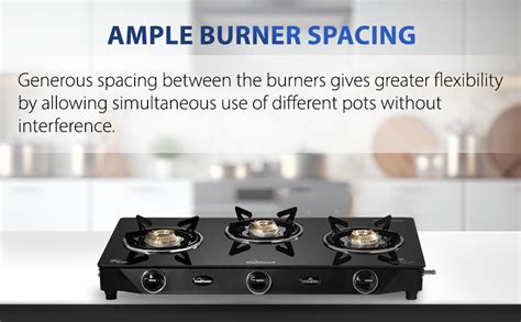 Sunflame Diamond 3 Burner Gas Stove | 1 Medium and 2 Small Brass ...