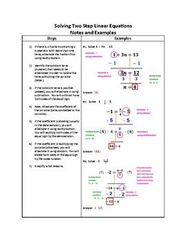 Image result for Solving Two-Step Linear Equations