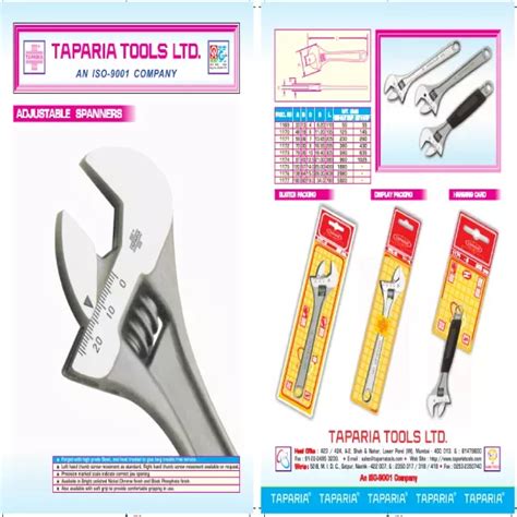 Download Taparia Hand Tools Catalogue PDF |Eleczo.com