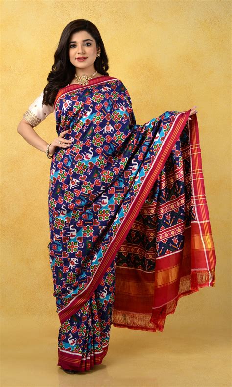 Double Ikat Patola Saree Manekchowk Motifs – My Store