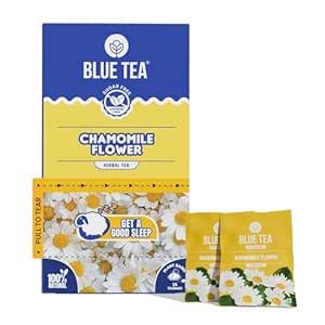 BLUE TEA - Chamomile Tea For Sleep - 25 Tea Bags - Plant Based | Prime ...