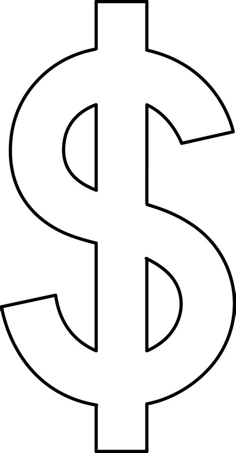 Dollar Sign Line Art - Free Clip Art