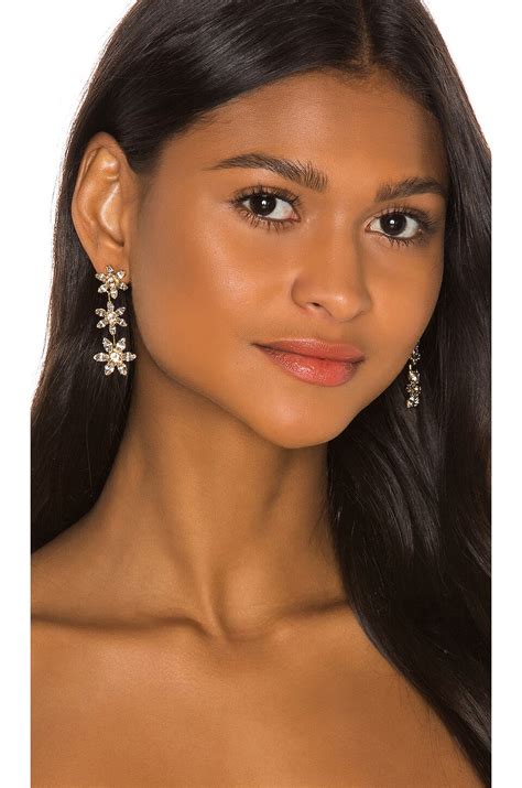 Jennifer Behr Holly Earring in Crystal Antique Gold | REVOLVE