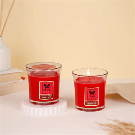 IRIS Berry Pop Taper Jar Candles pack of 2 – IRIS Home Fragrances
