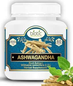 Biotic Ashwagandha Capsules 500mg - Ashwagandha Supplements for Men and ...