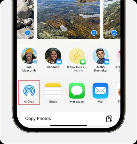 Using AirDrop 的图像结果