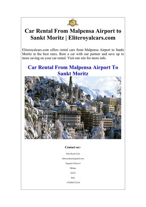 PPT - Car Rental From Malpensa Airport to Sankt Moritz Eliteroyalcars ...