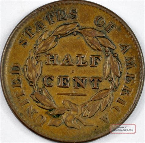 1828 Classic Head Half Cent High - Grade Brown Early America Copper Coinage
