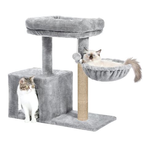 Furrlovers Multilevel Activity Tower with Plush Hammock and Perch Seat ...