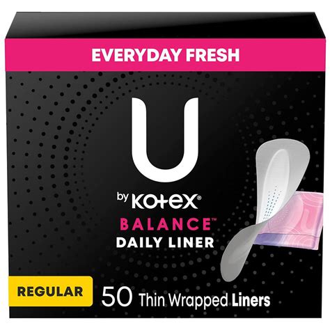 U by Kotex Daily Wrapped Panty Liners Unscented, Regular Length, Light ...
