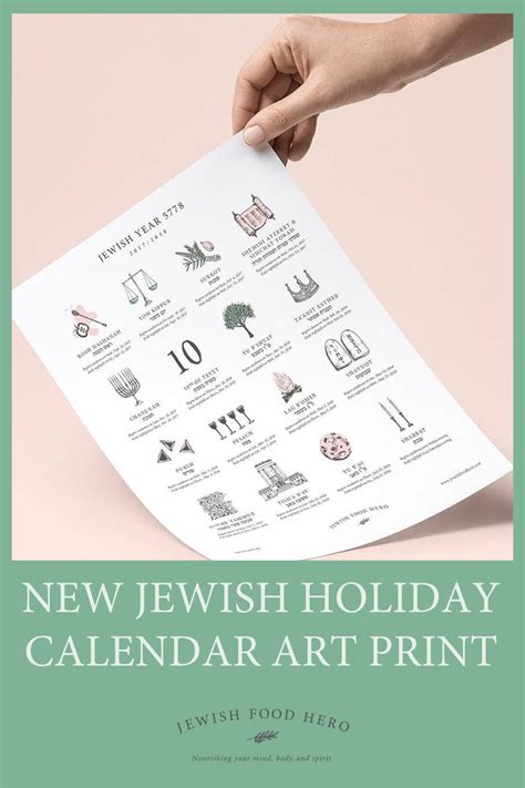 New jewish holiday calendar art print - Artofit