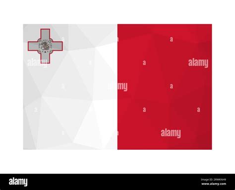 Vector isolated illustration. National Maltese flag with bicolour ...