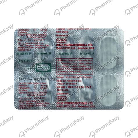 Buy Intacoxia P Strip Of 10 Tablets Online at Flat 15% OFF | PharmEasy