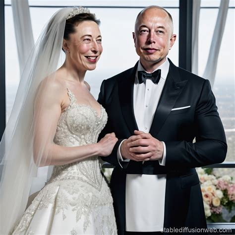 Elon Musk in Wedding Dress and Jeff Bezos in Tuxedo | Stable Diffusion ...