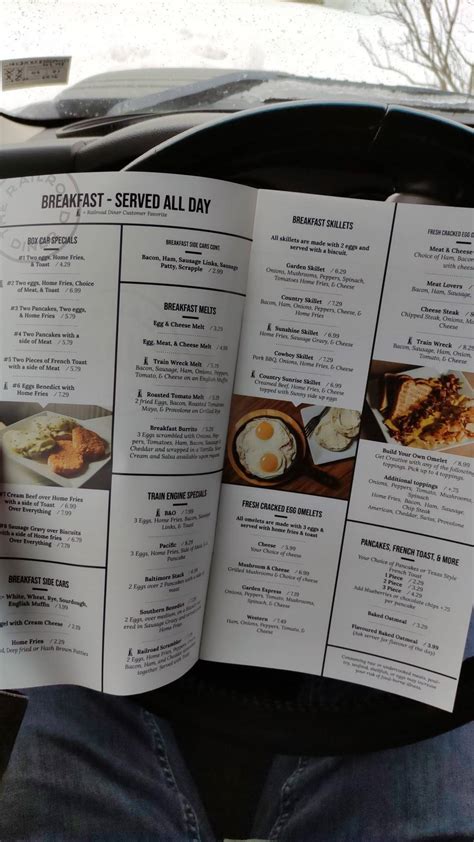 Menu at Richland Railroad Diner restaurant, Richland