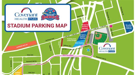 Knoxville Smokies game parking at downtown stadium Covenant Health Park