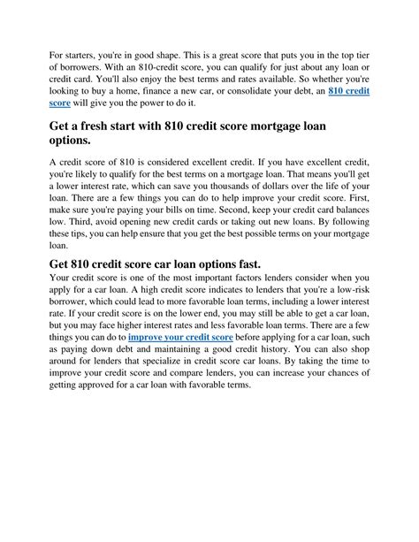 PPT - How to get an 810 Credit Score - CRE PowerPoint Presentation ...