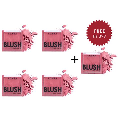 LAMEL Blush cheek colour №408 Plum 4pc Set + 1 Full Size Product Worth ...