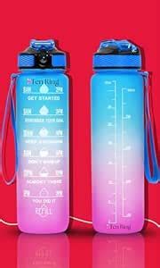 Ten Ring Time Marker Motivational 1L Water Bottle | BPA Free Leakproof ...