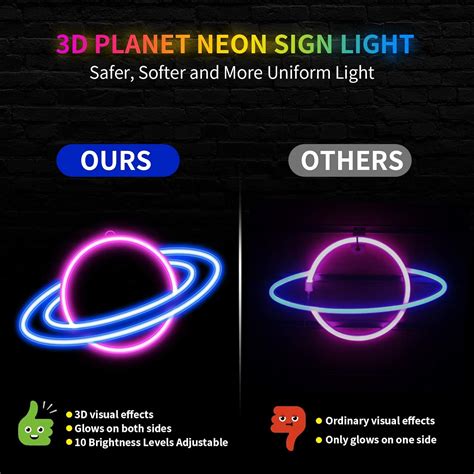 Buy Neon Signs, Planet Neon Sign 10 Levels Brightness LED Neon Lights ...
