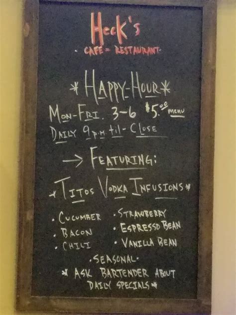 Menu at Hecks Of Avon pub & bar, Avon