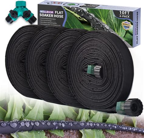Amazon.com : 4-Pack Flat Short Soaker Hose 10 Ft for Garden Beds with ...