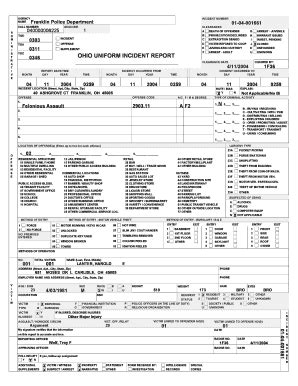 Fillable Online franklinohio police report template Fax Email Print ...