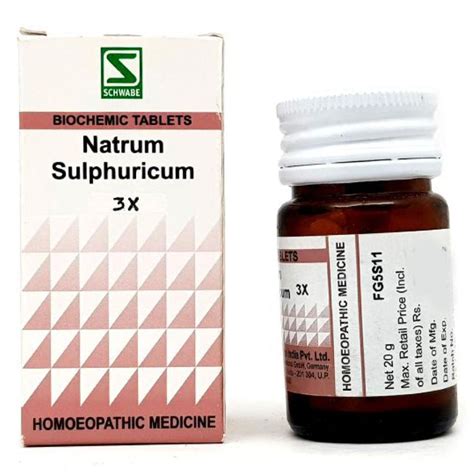 Buy Dr.Willmar Schwabe Natrum Sulphuricum Biochemic 3X Tablets, 20 gm ...