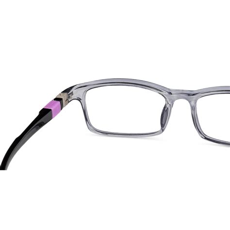 Buy Kids Glasses: Grey Transparent Black Purple Full Rim Rectangle Kids ...
