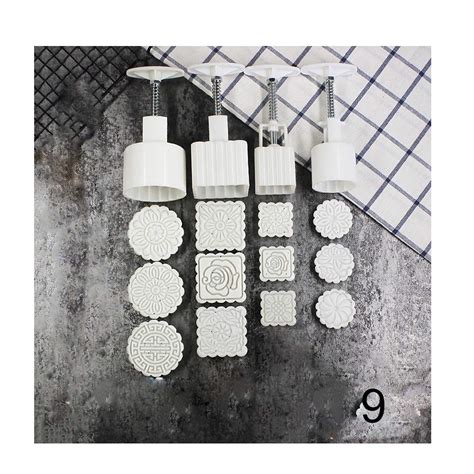 ECOSWAY Square/Round Mooncake Mold Hand Pressure Maker Mould with ...