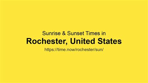 Sunrise & Sunset Times for Rochester, United States | Time.now