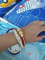 Buy Gold Plated Acrylic Shakha Pola Bangle Set for Women (Red & White ...