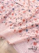 Shop Light Pink Multicolor Thread Floral Embroidered Organza Saree ...